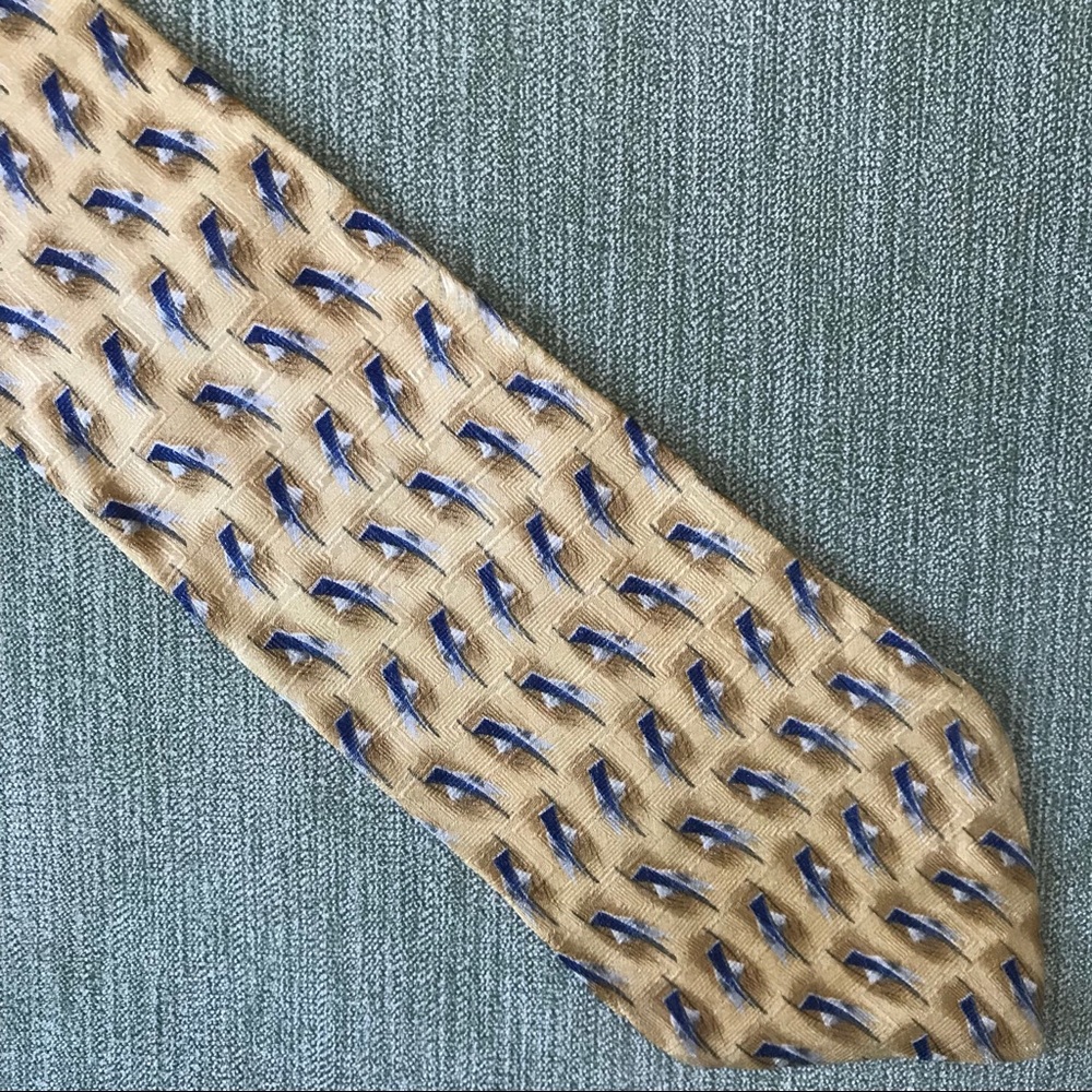 Stafford 100% Silk Tie Necktie Yellow Artsy